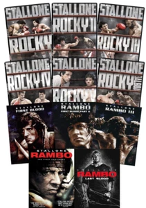 Rambo First Blood:  1,2,3,4 & 5 / Rocky 1,2,3,4,5 & 5 [DVD, Collection] NEW - Picture 1 of 3