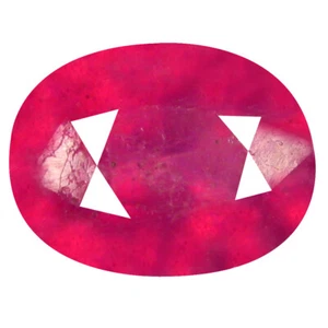 Piedra genuina zafiro rojo rosado de 1,01 quilates en forma ovalada (7 x 5 mm) de apertura de ojos - Imagen 1 de 1