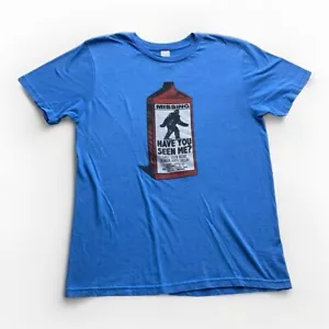 Sasquatch Bigfoot Milk Carton Missing Men’s Small Have You Seen Me Blue - Picture 1 of 8