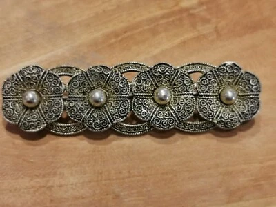 Art Deco Theodor Fahrner Perle Spilla Di 925 Silver - Immagine 1 di 2