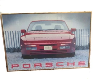 Póster Porsche vintage de los años 80 enmarcado profesionalmente matrícula Towson Deborah - Imagen 1 de 12