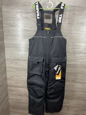 Pantalones con tirantes de pesca Frabill Ice Hunter negros aislados 3M talla XL Foto 1 de 4