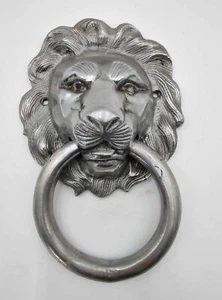 Large Cast Aluminum Lion's Head Door Knocker - Picture 1 of 8