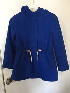 EUC GIRLS BODEN BLUE SHERPA LINED HOODED COAT SZ 9-10 Yr - Picture 1 of 6