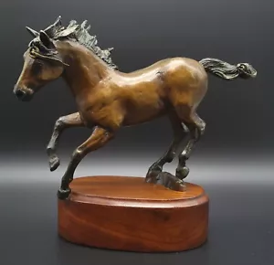 Scultura cavallo nativo in bronzo Gabe Gabel 1987 6" x 8" - Foto 1 di 8