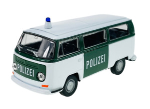 WELLY 1972 VW VOLKSWAGEN TRANSPORTER BUS T2 POLICE 1:34 DIE CAST METAL POLIZEI