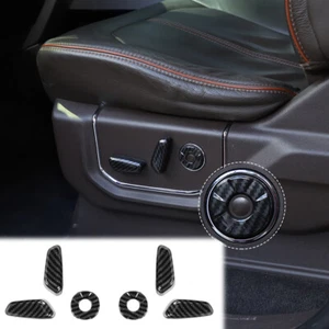 6x Interruptor de ajuste de asiento eléctrico botón cubierta embellecedor para Ford F150 2015+ carbono - Imagen 1 de 7