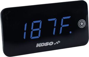 Koso Motorcycle Digital Super Slim Touchscreen Volt And Temperature Meter Blue