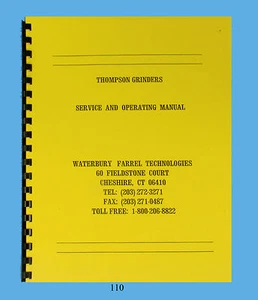 Thompson Hydraulische Flachschleifer Service- und Betriebsanleitung B, BB, C, CD, CX *110 - Bild 1 von 6