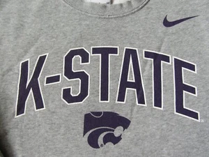 Kansas State K-State Sweatshirt Gray with Purple and White Letters. Small. Nike - Picture 1 of 10