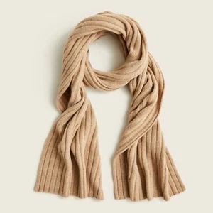J.Crew Ribbed Cashmere Scarf | Camel - Picture 1 of 2
