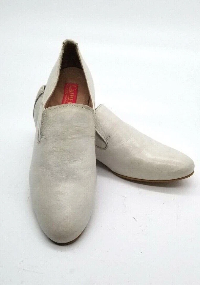 Catherine Malandrino Off White Leather Loafers US 9 Shoes NWB Bone - Image 1 of 4