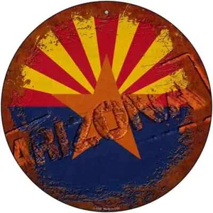 Letrero metálico circular bandera estampada Arizona 12" - Imagen 1 de 1