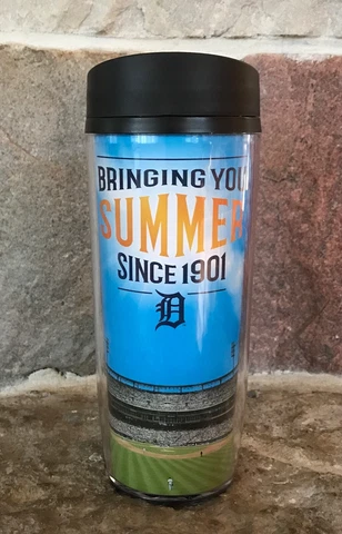 Brand New!  Detroit Tigers Hot Cold 18 oz.  Plastic Tumbler / Cup Cover