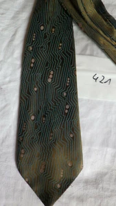 Krawatte Schlips Binder Retro Nr. 421 Bronzefarben mit Wellenmuster Juwel - Bild 1 von 1