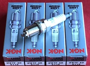 SET OF (4) NGK 5115 LASER IRIDIUM PREMIUM SPARK PLUGS IFR7F-4D MADE IN JAPAN - Picture 1 of 4