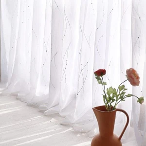 Sheer Curtains 2 Panels, See Through Curtains Sheer White Curtain for Bedroom... - Picture 1 of 9