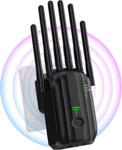 Ripetitore Wifi Potente per Casa,Amplificatore Wifi,6 Antenna,2 Porte Lan,Estens - Foto 1 di 12
