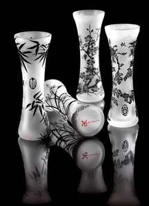 Akakuro Blumenständer aus Glas verziert Jahreszeiten im orientalischen Stil, 4er Set - Bild 1 von 5