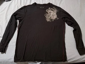 Black Fox Deluxe Racing Men's Race Crew Long Sleeve Shirt Large - Picture 1 of 6