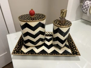 Mackenzie Childs Zig Zag Bathroom Set - Picture 1 of 2