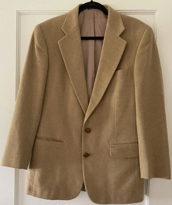 Oliver Hunt Men’s Camel Hair Wool Tan Blazer Coat Unique Buttons Size 39 - Image 1 of 4
