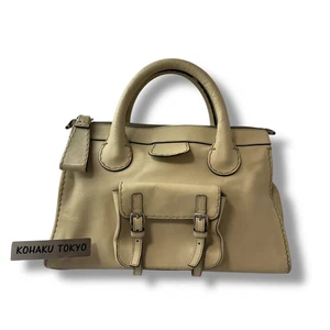 Bolso de mano grande vintage de cuero Chloé Edith beige de Japón Y2K - Imagen 1 de 14