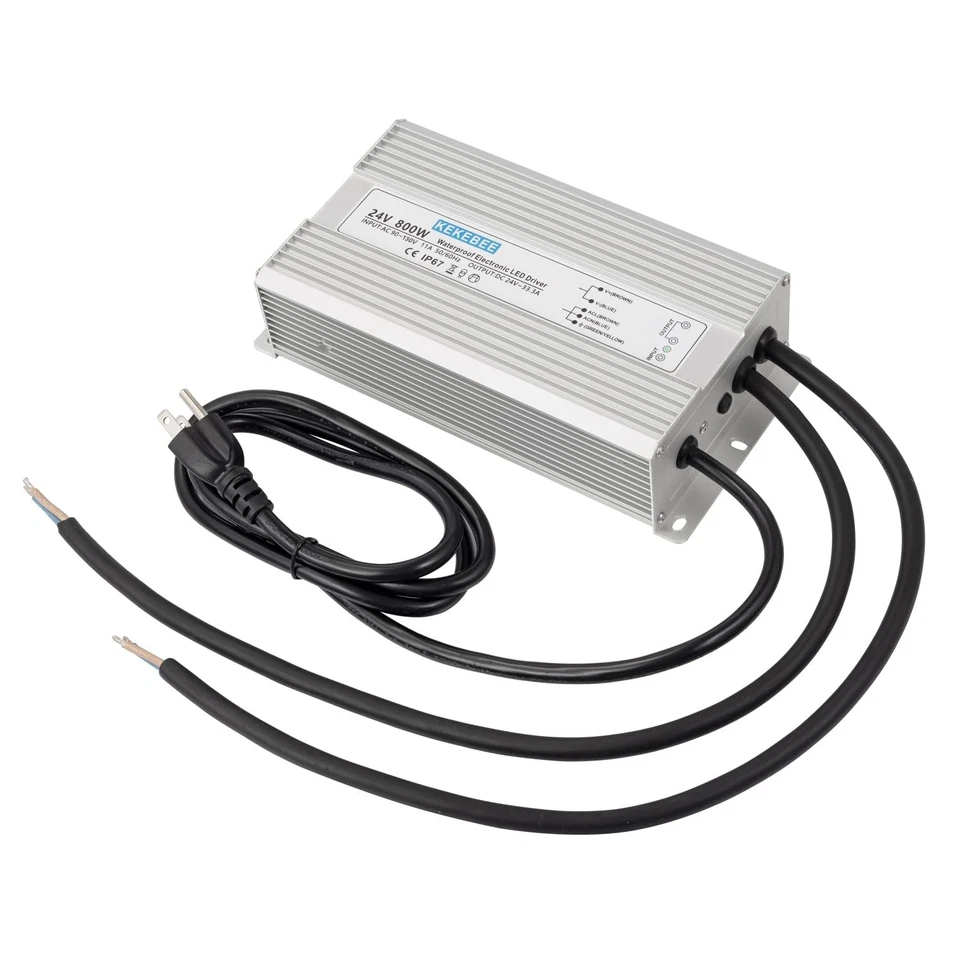 LED Driver 24V800W Waterproof Power Supply 90-130V to 24V33.3A AC to DC Conve... - Image 1 of 4