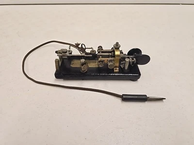Antique C1918 Vibroplex Semi-Automatic Telegraph Morse Code Key Bug No. 61228 - Image 1 of 4