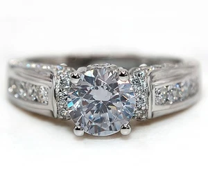 3CT Treated White Sapphire 925 Solid Sterling Silver Ring Sz 7 MM2-3 - Picture 1 of 4