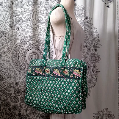 VTG Vera Bradley Greenfield Large Tote Bag Lined Carryall Purse 90s Retired RARE - Image 1 of 4