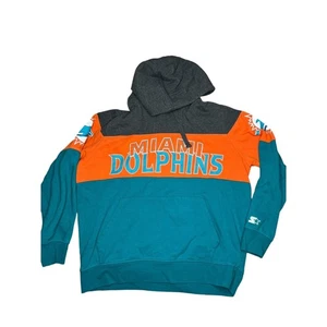 Vintage NFL Miami Dolphins Starter Hooded Sweatshirt Hoodie XLarge Embroidered - Picture 1 of 9