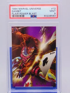 1994 Flair Marvel Universe Card #12 Gambit Power Blast Foil PSA Graded MINT 9 - Bild 1 von 2