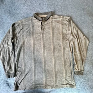 Knights Sportswear Men's Tall/3XLT Shirt Collar Long Sleeves Gray White Stripes - Picture 1 of 7