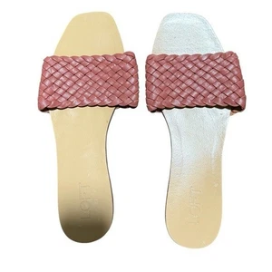 Sandalias deslizables de cuero tejido loft talla 10,5 nuevas sin etiquetas - Imagen 1 de 5