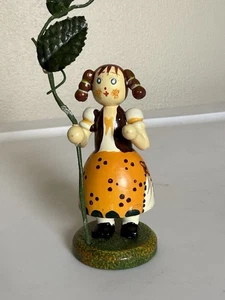Blumenkind Figura Coleccionista Flor Niño Madera 3" Hoja Alemana De Colección - Imagen 1 de 5