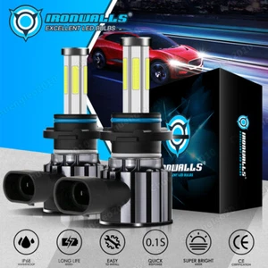 6-sides HIR2 9012 LED Headlight Bulbs Kit High Low Beam Super Bright 6500K White - Foto 1 di 12