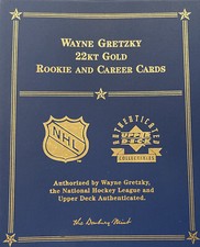 Wayne Gretzky 22KT Gold Rookie and Career Cards The Danbury Mint / Upper Deck