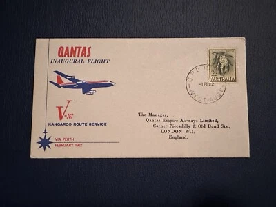 AUSTRALIA QUANTAS COVER INAUGURAL FLIGHT TO LONDON 1962 — 第 1/2 张图片