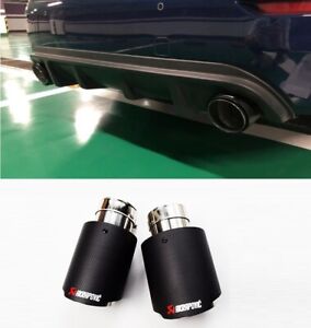 1 Pair Real Carbon Fiber Car Single Tail Muffler Tip End Pipe Exquisite style