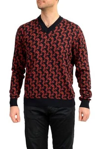 Scuderia Ferrari Men's Organic Cotton Silk V-Neck Pullover Sweater US XL IT 54 - Picture 1 of 6