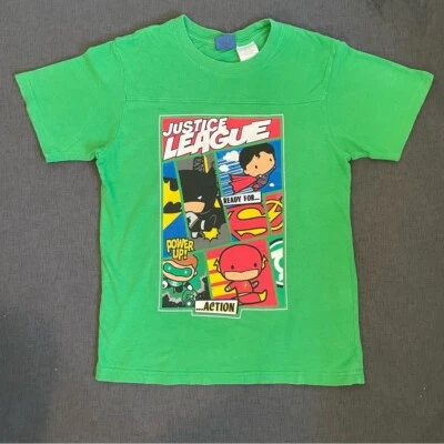 Camiseta DC Comics Verde Liga de la Justicia Gráfica Jóvenes Niños Talla 10/12 Batman Foto 1 de 4