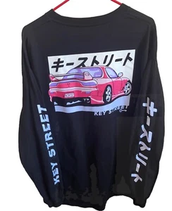 Camiseta manga Key Street Mazda RX7 DC2 negra talla XL manga larga - Imagen 1 de 8