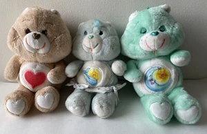 Vintage Kenner Care Bears Plush Lot of 3, Baby Tugs, Bedtime Bear, Tenderheart - Picture 1 of 10