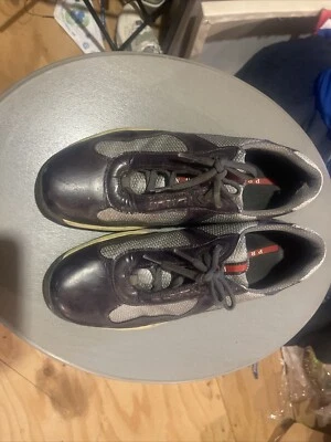 MEN PRADA Grey And Black SNEAKERS US 9 Authentic - Image 1 of 4