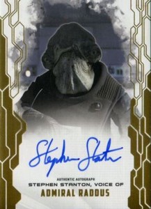 Star Wars Masterwork 2017 Gold [25] Autograph Card Stephen Stanton As Ad. Raddus