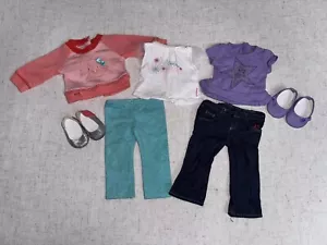18" American Girl Doll Cool Coral Outfit Cat Sweater Star Shirt Jeans shoes - Picture 1 of 7