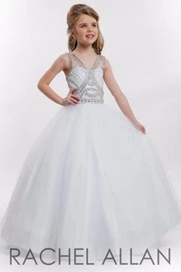 Rachel Allan Perfect Angel 1645 Girls White Winning Pageant Gown sz 4 - Picture 1 of 1