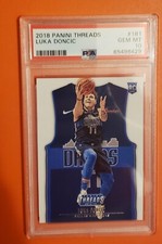 2018-19 Panini Threads #181 Luka Doncic Rookie Card psa 10 Gem Mint 