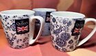 3 X QUEENS BY CHURCHILL NANKIN JACOBEAN BLUE STORY ROSE MUGS MODERN 